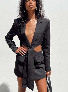 Fresh Color Red-Carpet La Confidential Mini Dress Onyx