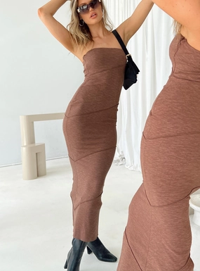 Oscar Midi Dress Brown Chilly Day Comfort Seasonal piece
