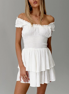 Asymmetrical hem Shade Glow The Love Galore Romper White Lower Impact