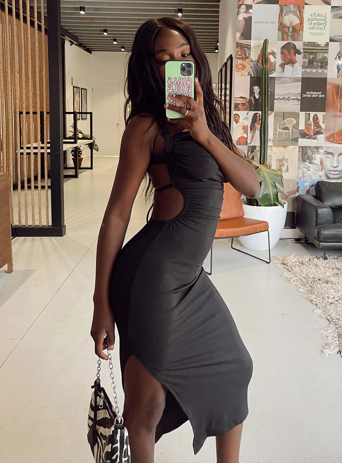 Lainey Midi Dress Black Minimalist Fit Trendy And Comfortable