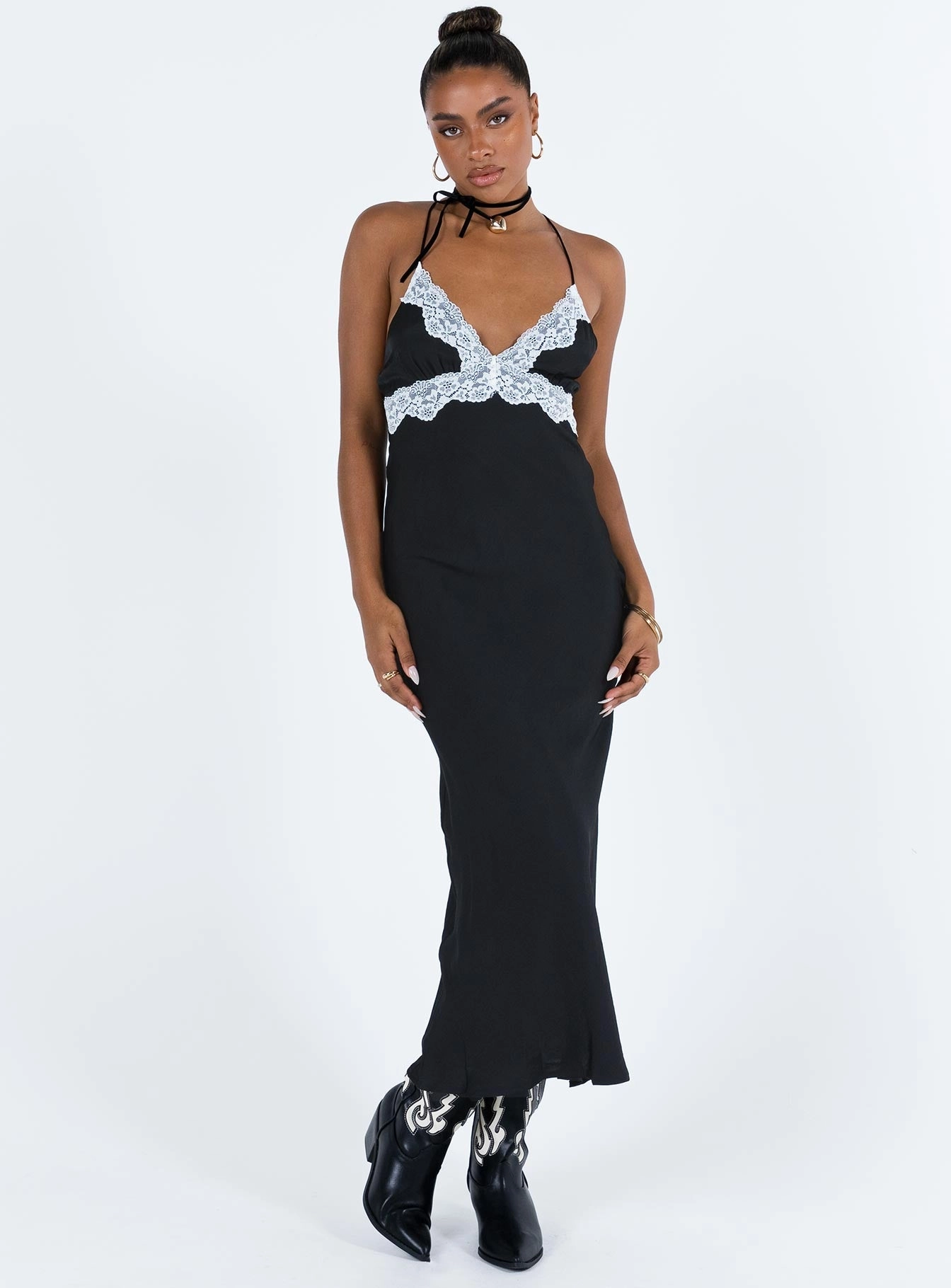 Lainge Maxi Dress Black Chic Fit Wear Work Ready