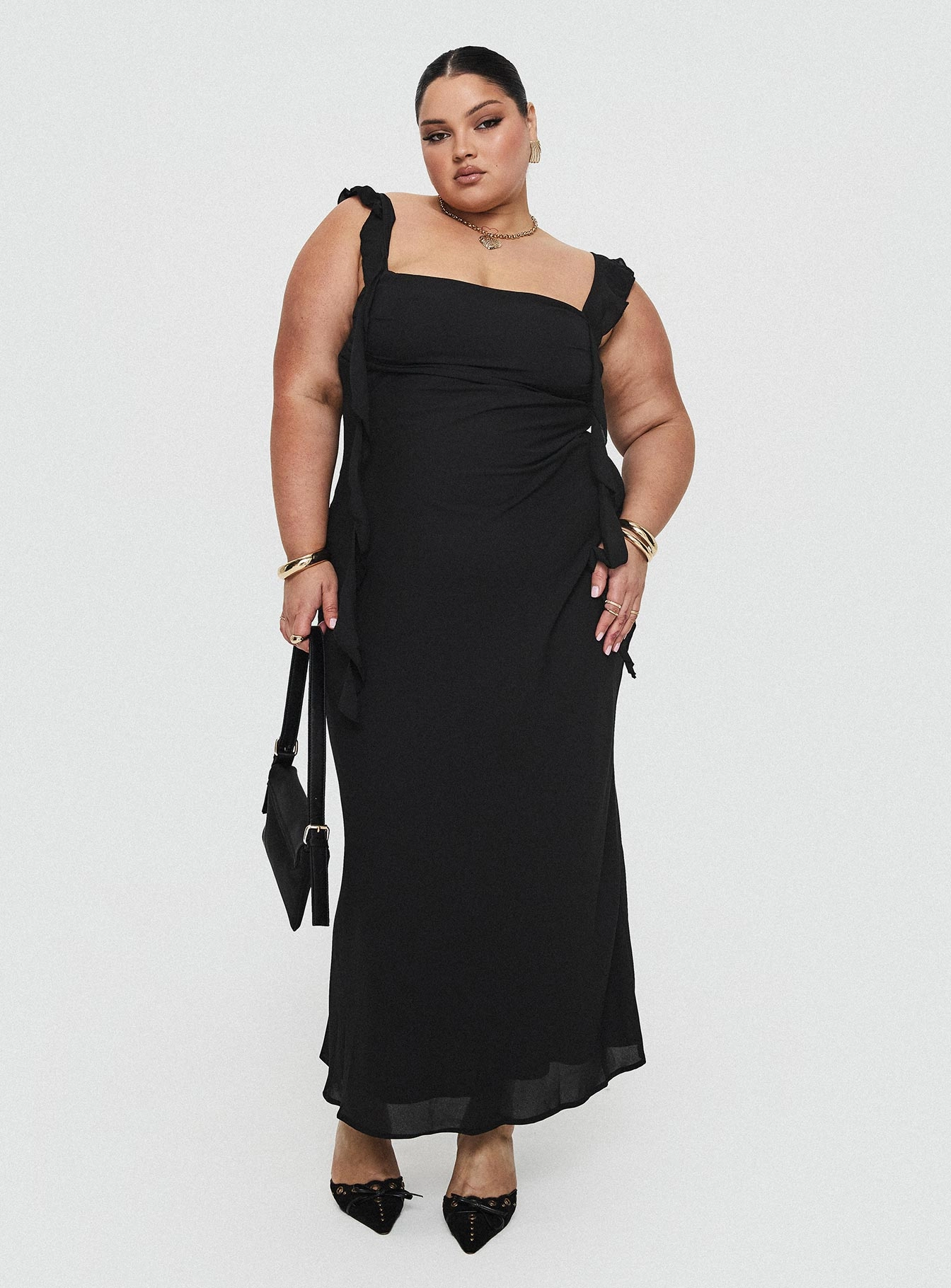 Lanai Maxi Dress Black Curve Work or Casual Feminine Design