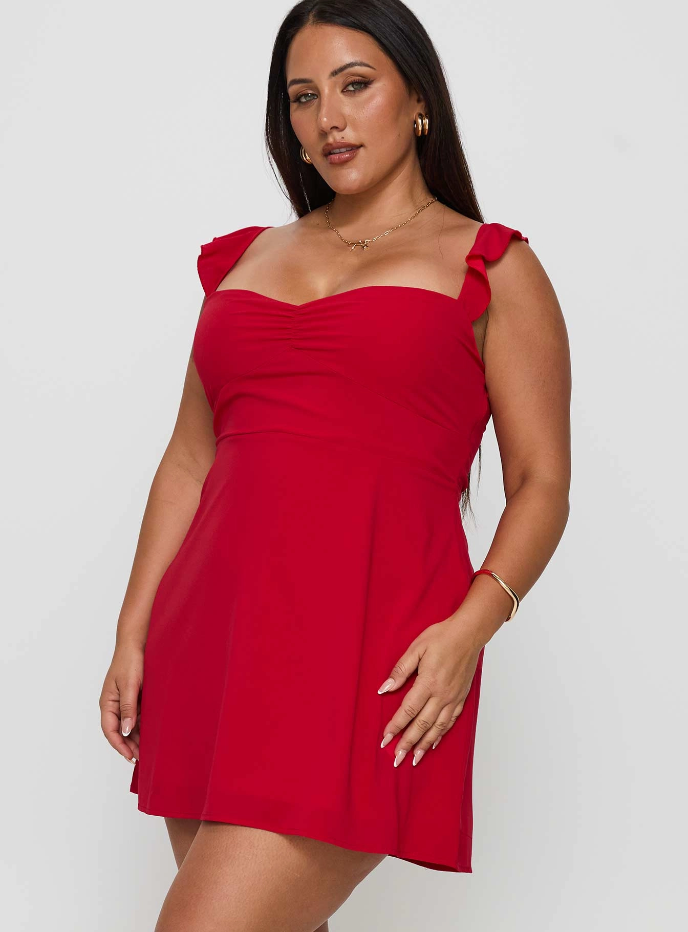 Landon Mini Dress Red Curve Fall Style