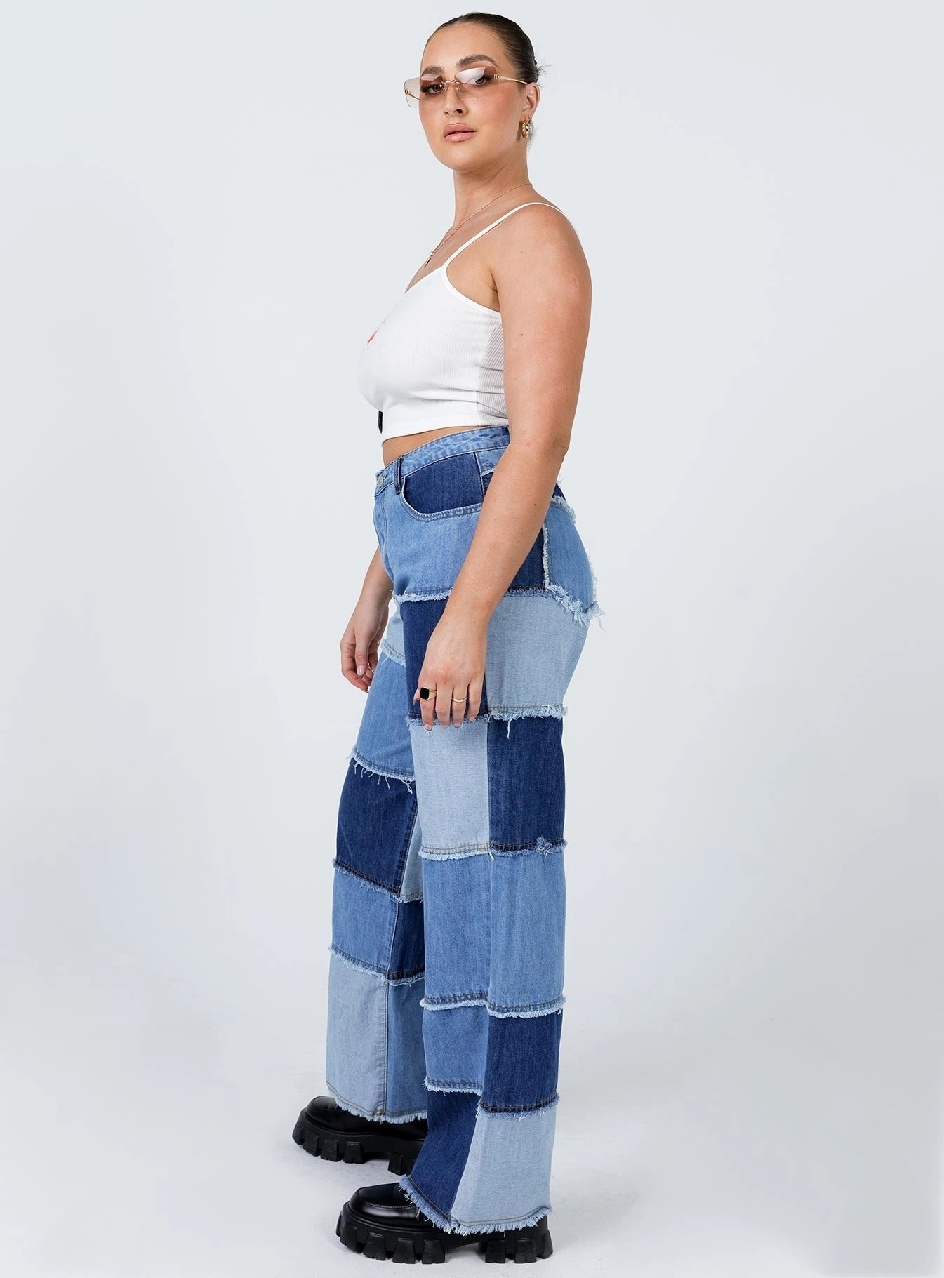 Lanie Denim Jeans Flexible Knee Panels