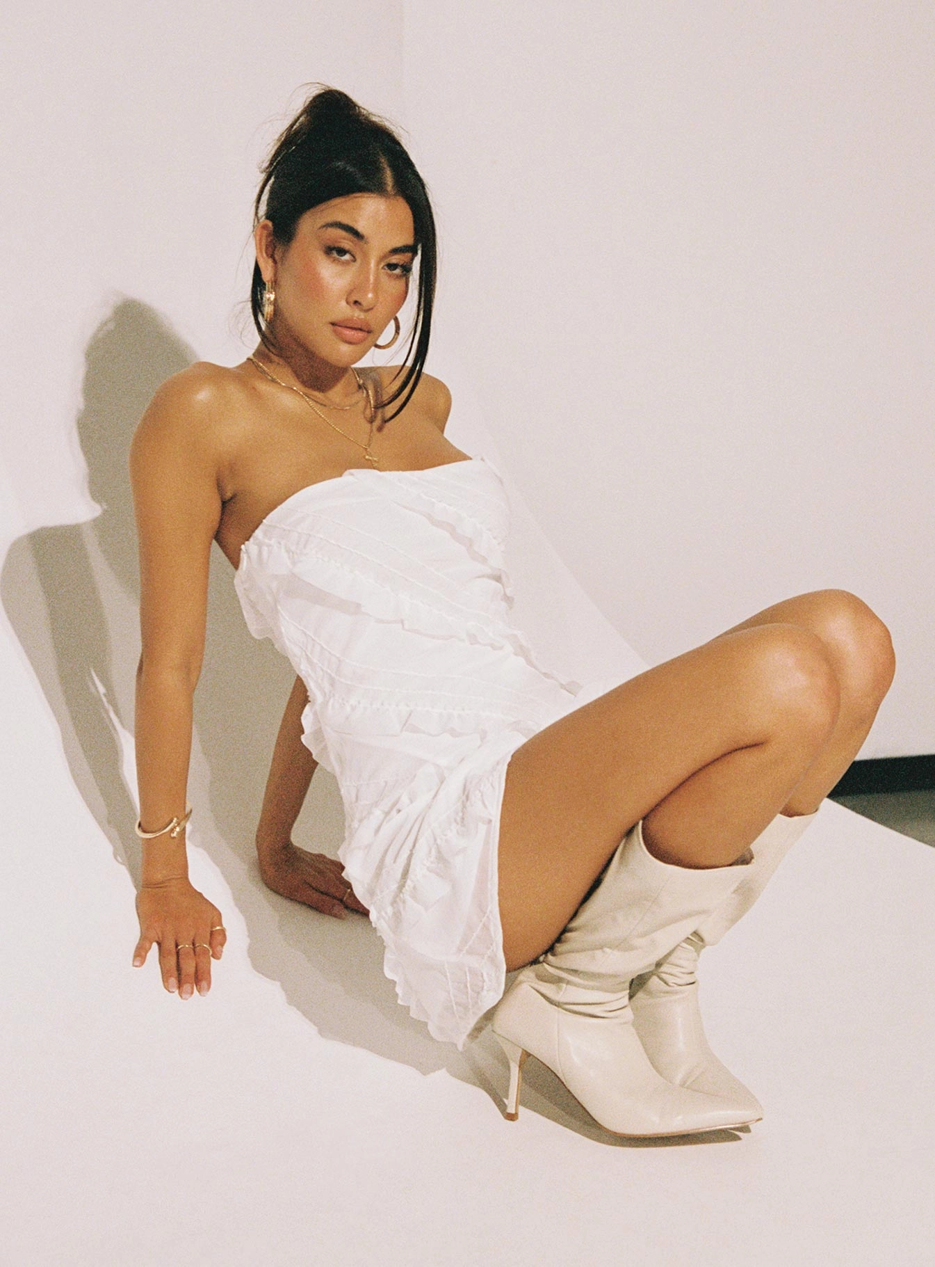 New York Travel Ready Lars Strapless Mini Dress White