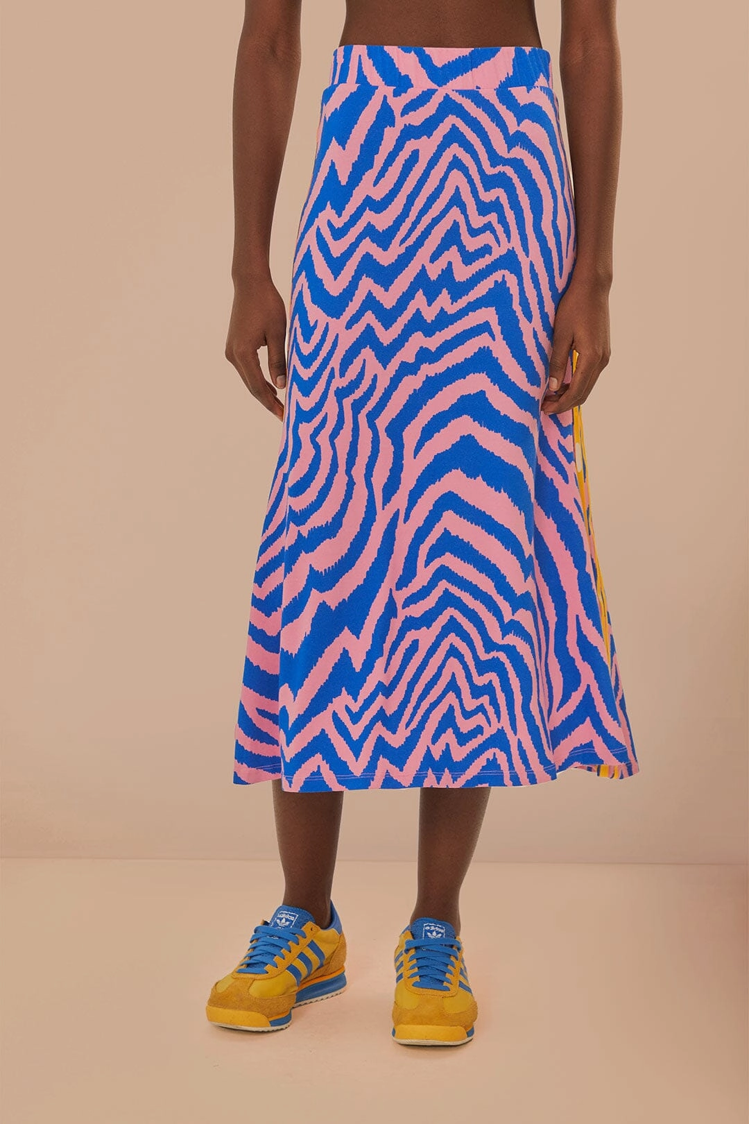 Blue Adidas Farm Rio Maxi Skirt Minimalist Trim Modern Luxe