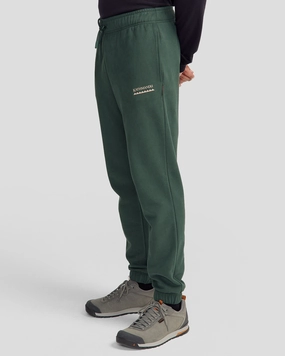 Men's Heritage Logo Brushed Joggers - Deep Forest Effortless Look High Density Weave