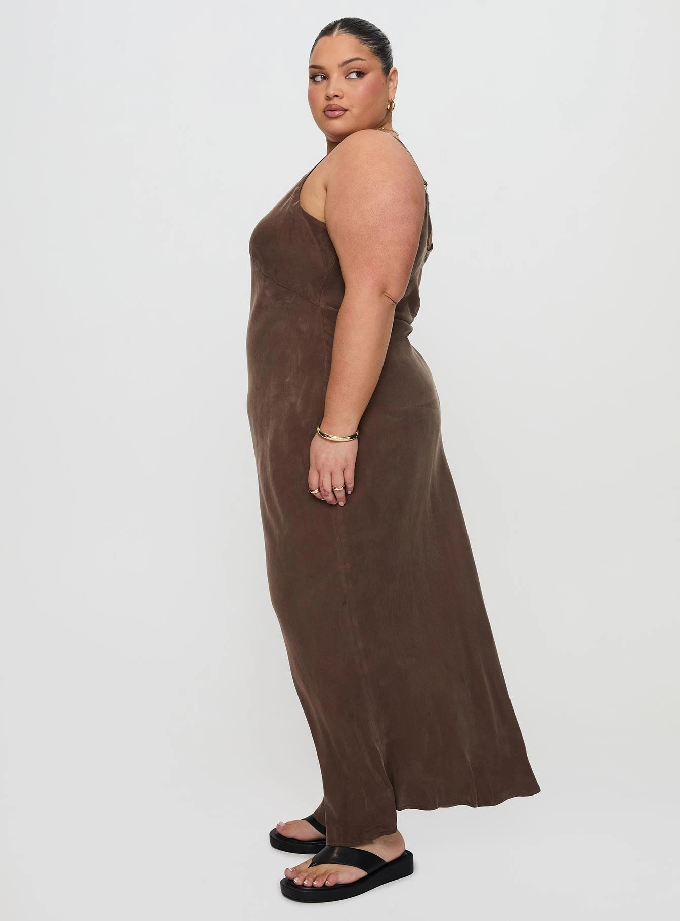 Laurette Maxi Dress Brown Curve Coastal Soft