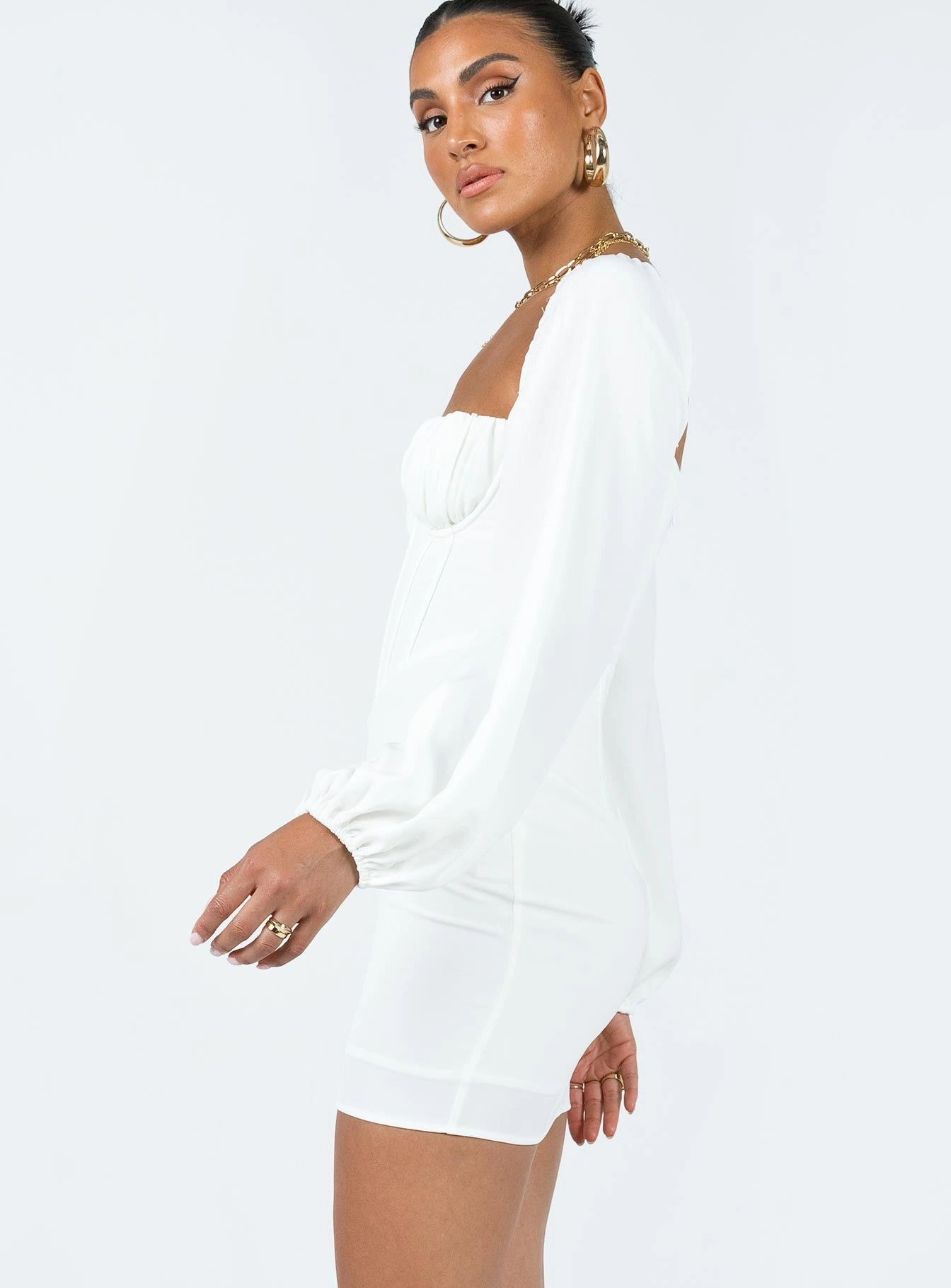 Bohemian style Laurie Corset Mini Dress White