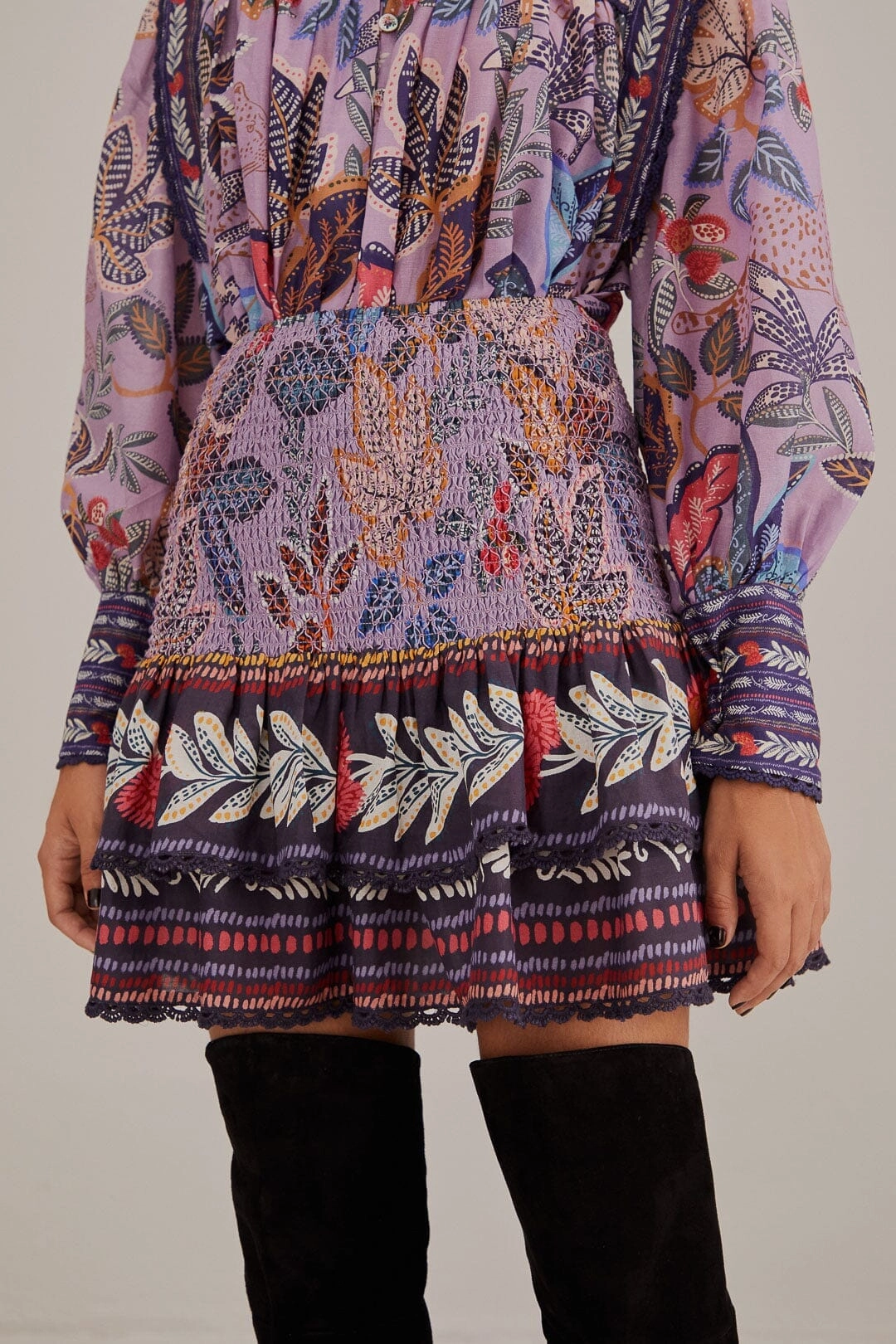 Influencer Style Playful Vibe Lavender Wild Night Mini Skirt