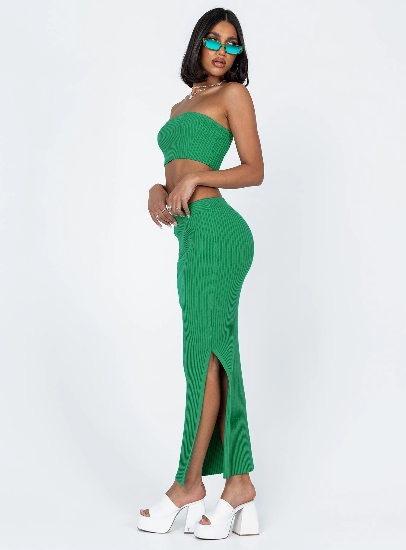 Abrielle Set Green beaded embellishment