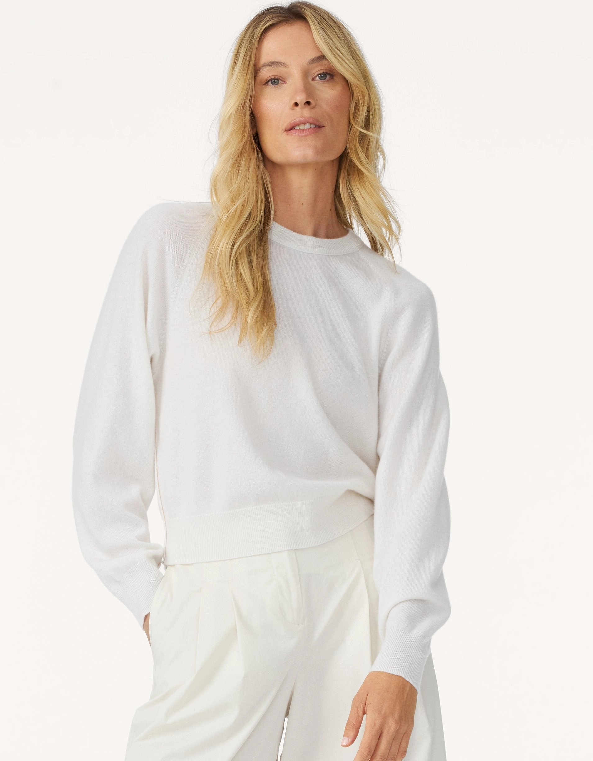 Cozy Texture Unsubscribed Everyday-Weight Cashmere Raglan Sweater