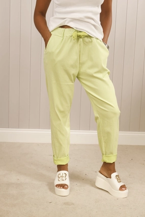 Abrasion Resistant Panels Fine stripe Magic pants Lime