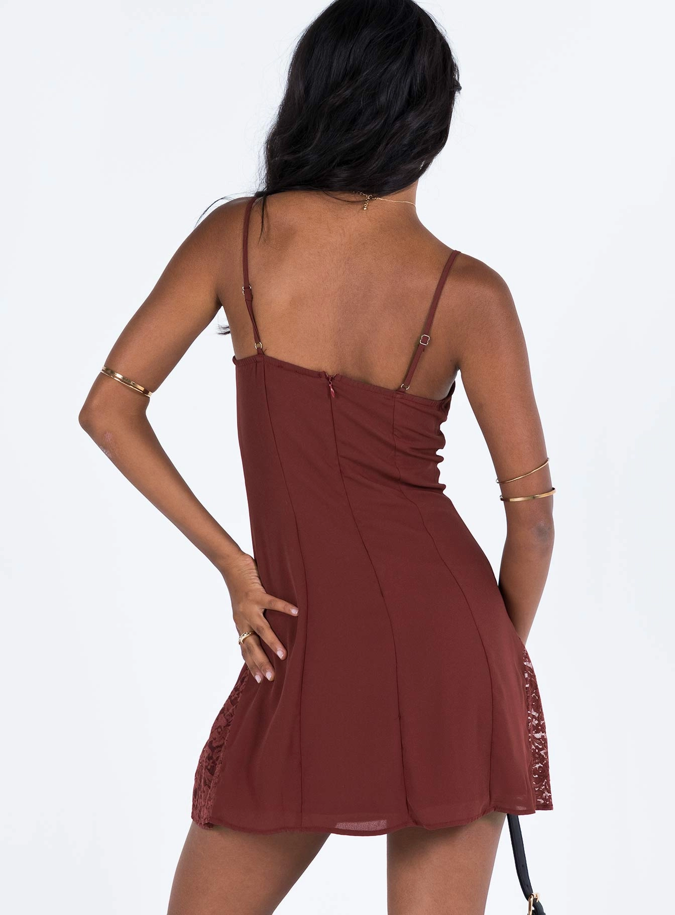Morning Wear Laysan Lace Mini Dress Burgundy