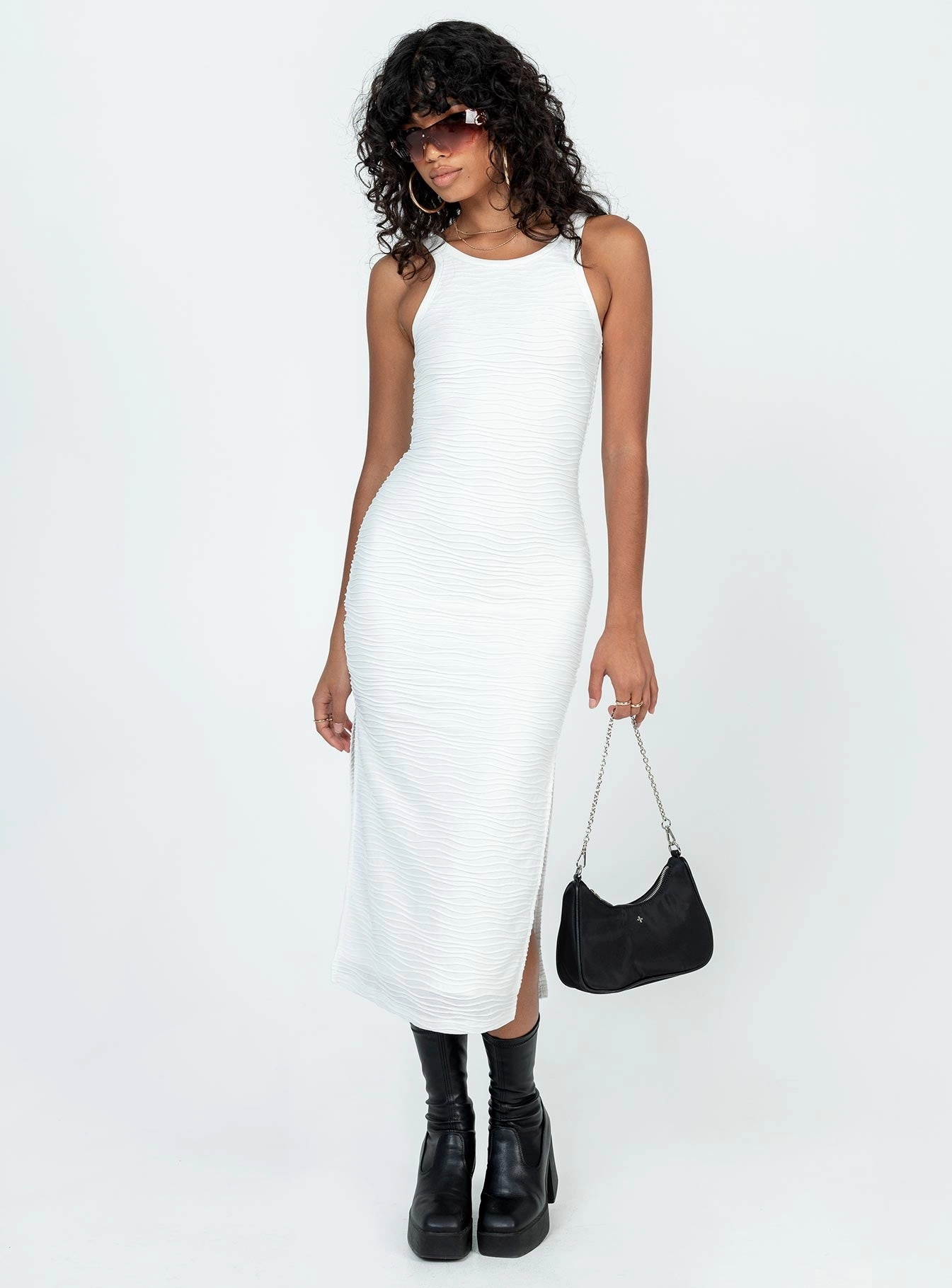 Lazar Midi Dress White Fashion Mix Pure Fit