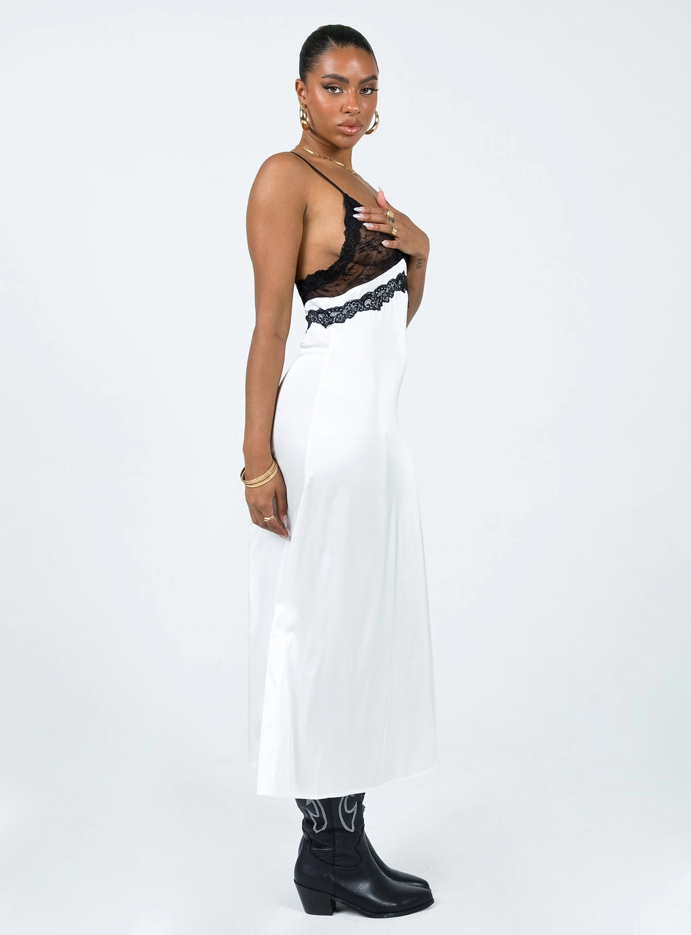 Le Paris Lace Midi Dress White Quick Drying