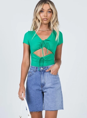 Versatile Design Leala Two Tone Denim Shorts