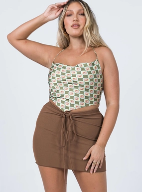 Leandra Mini Skirt Brown Everyday Comfort