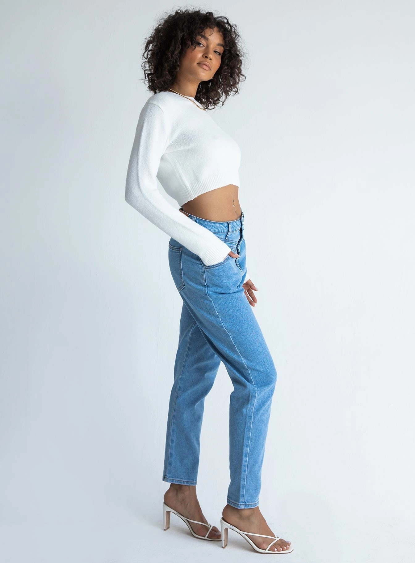 Anytime Fit Leila Yolk Mom Denim Jeans