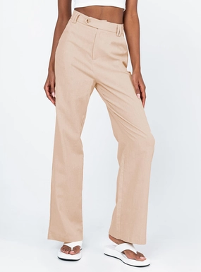 Lelo Linen Pants Beige Tailored Silhouette