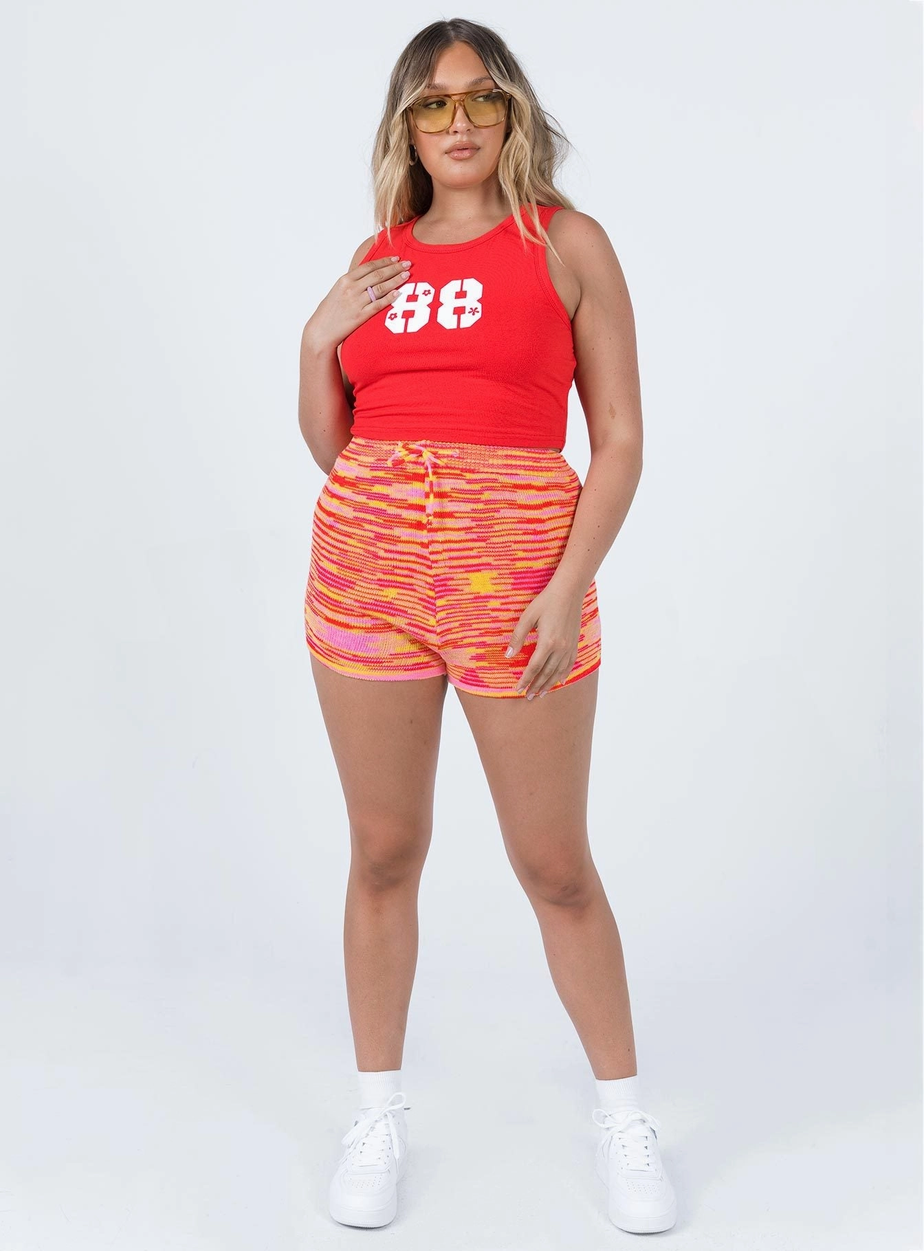Leo Knit Shorts Orange Non Restrictive Fit Regular Fit