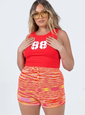 Leo Knit Shorts Orange Moisture Controlled Lining