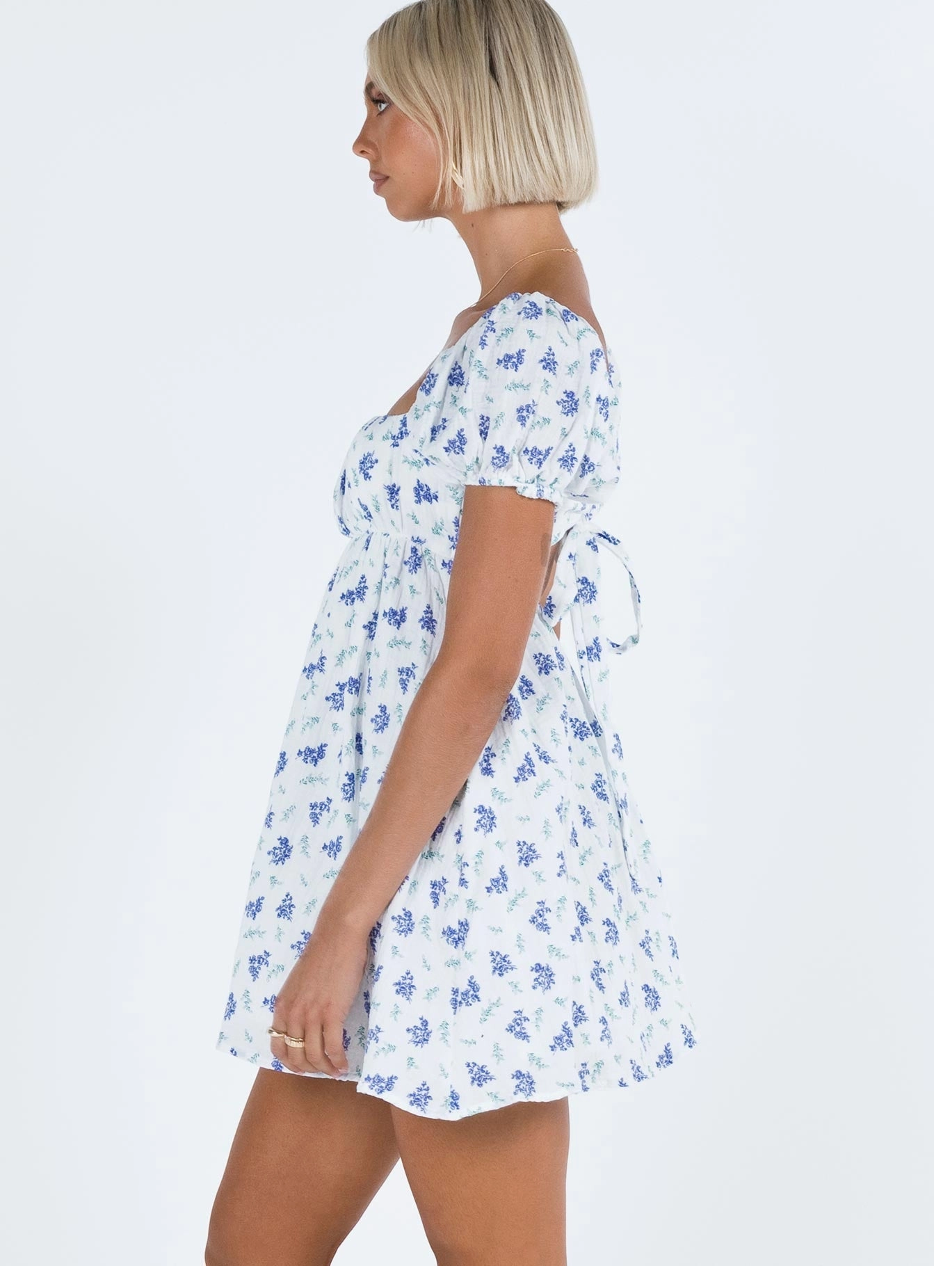 Let's Dance Mini Dress Blue Floral Breathable-Lining All Wear
