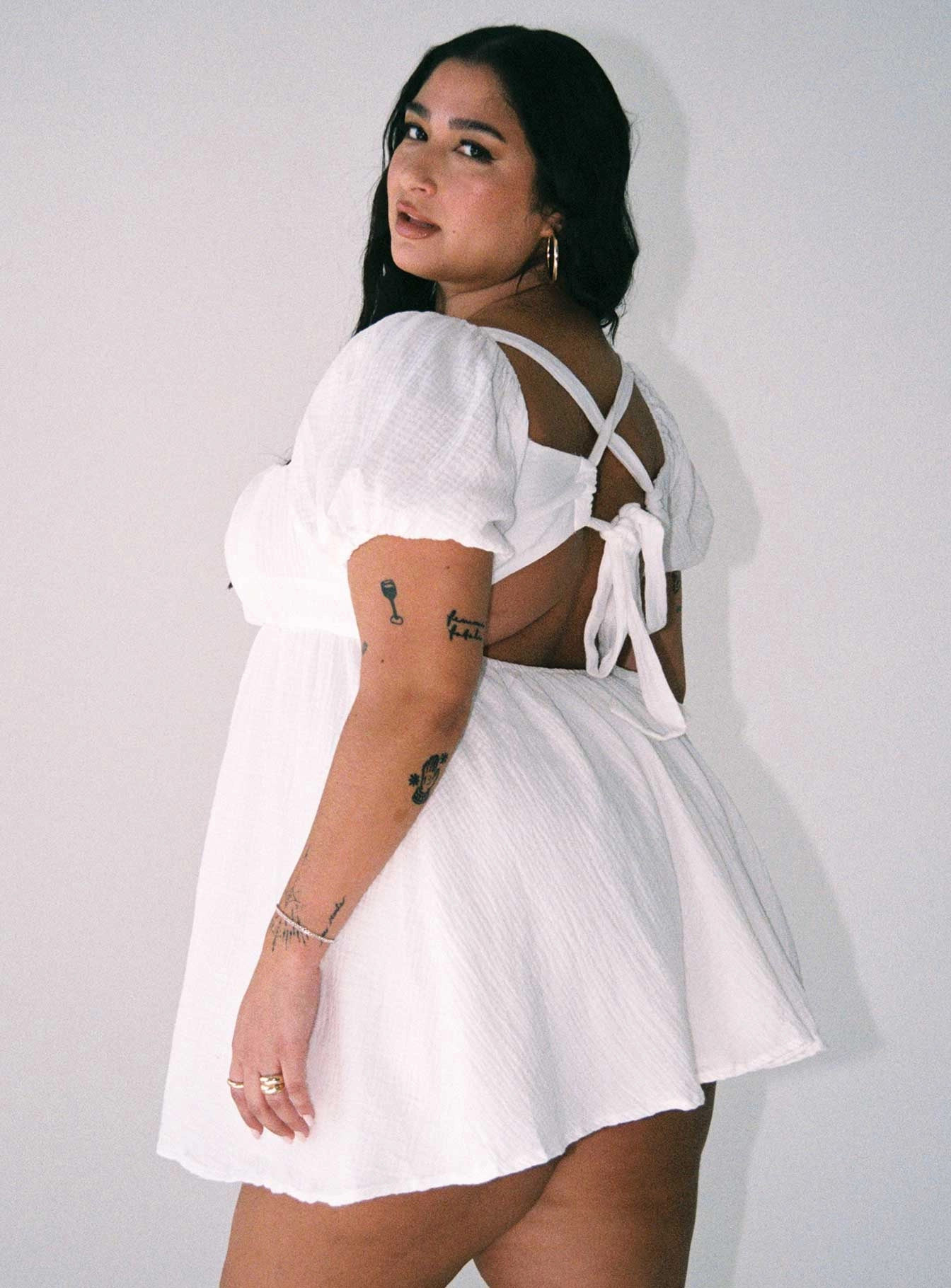 Let's Dance Mini Dress White Curve Comfortable Shape Soft Shine