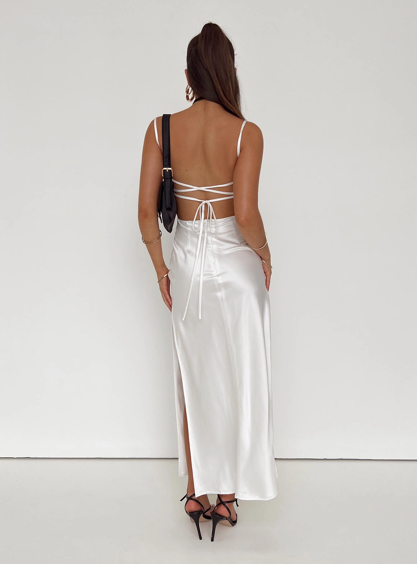 Leyana Midi Dress White Bold Cut Festival Mood
