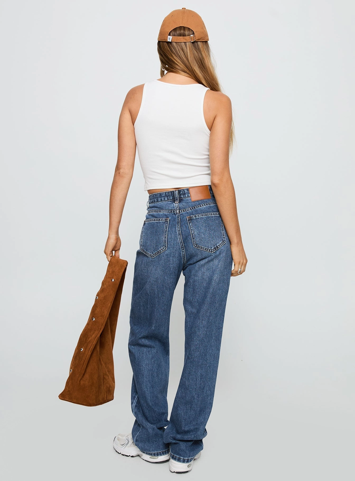 Go To Piece Sustainable Evening Stroll Casual Laid Back Low Rise Straight Leg Jeans Dark Blue Wash