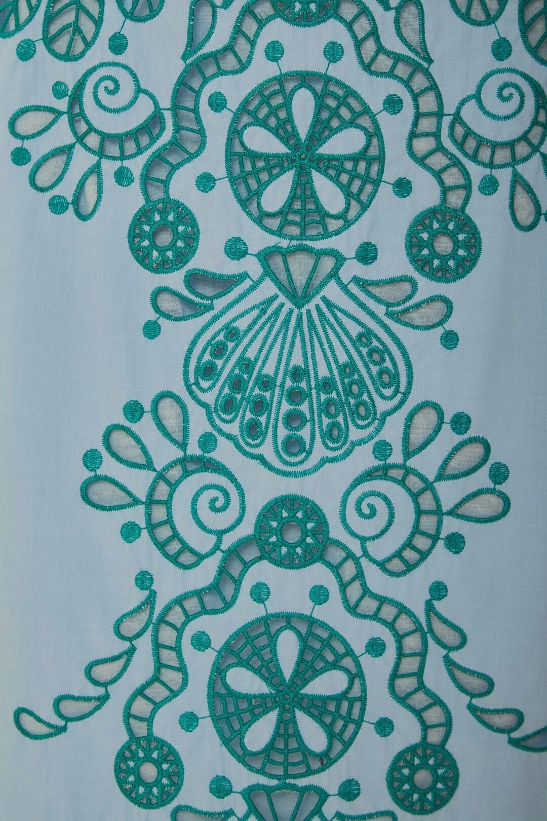 Evening Outing Light Blue And Green Graphic Richelieu Midi Skirt
