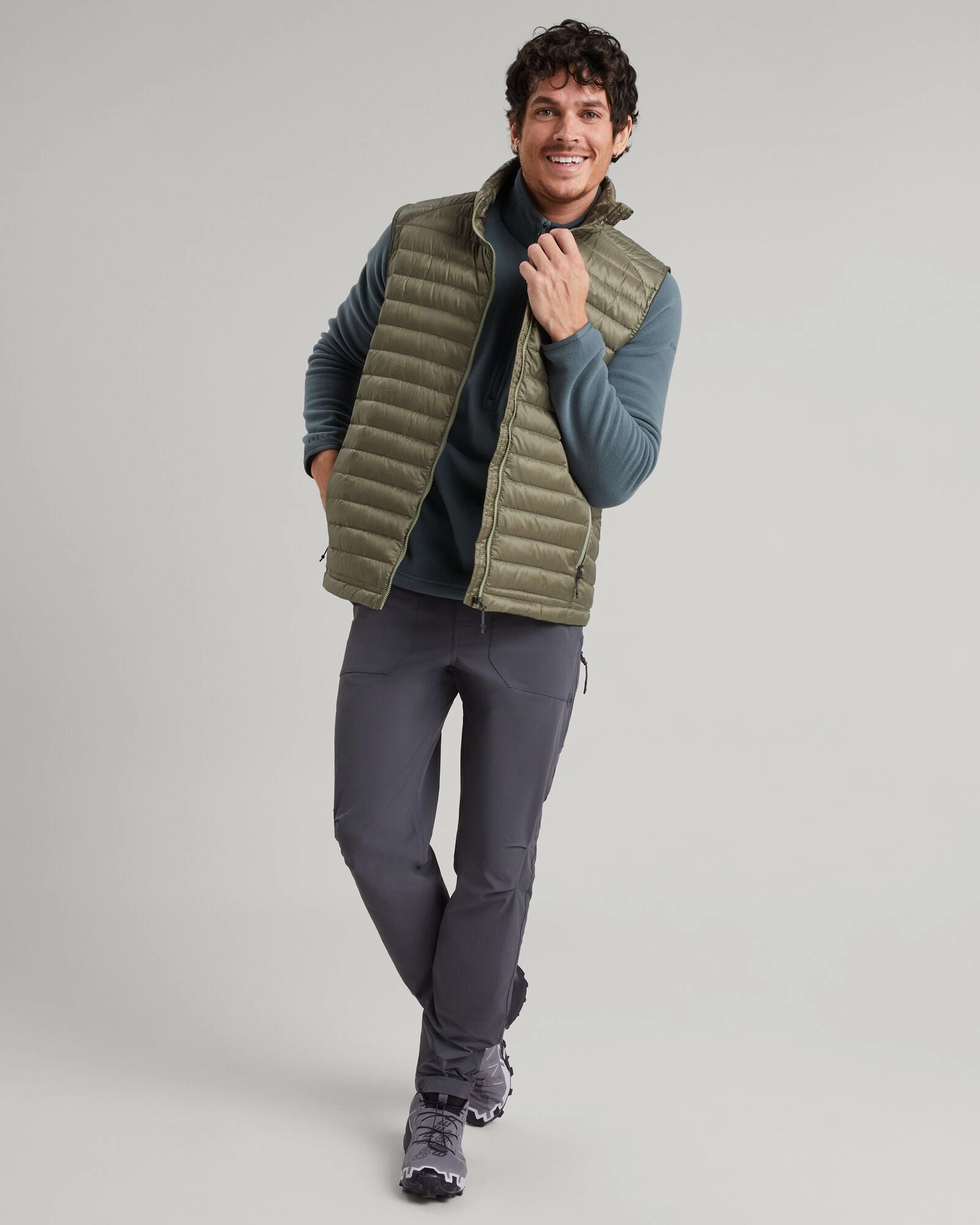 Smart Casual Ergonomic Cut Men's Heli R Down Vest - Beech