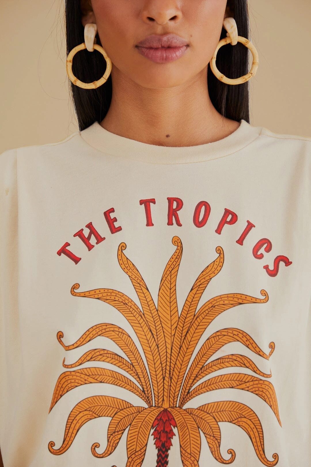 The Tropics Pleat Organic Cotton T-Shirt Breathable Fit