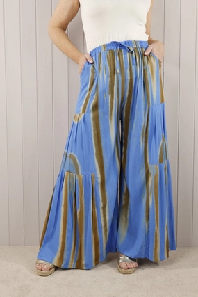 Tie Dye Trousers Blue Versatile Comfort Wear Breath Friendly