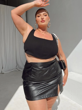 Easy Comfort Chelsea Mini Skirt Black Curve