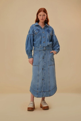 Denim Wave Skirt On-The-Go Outfit