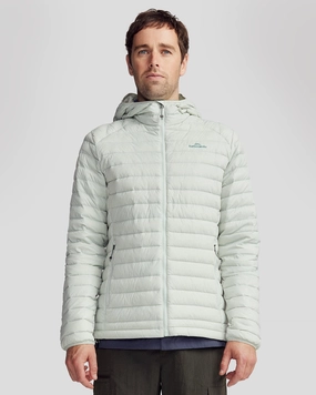 Plaid Print UV Resistant Finish Mns Heli Down Hooded Jacket v3 - Light Sage