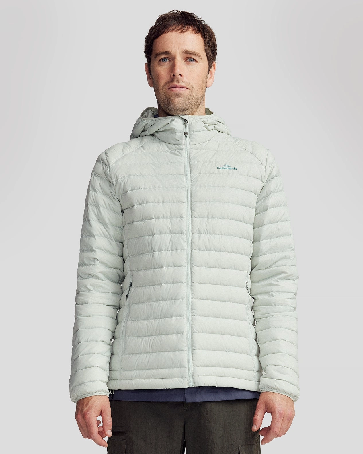 Mns Heli Down Hooded Jacket v3 - Light Sage Odor Resistant Finish