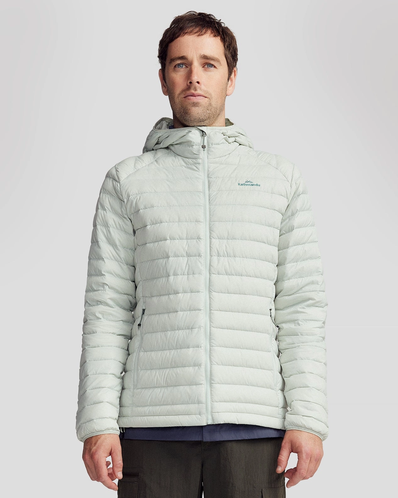 Mns Heli Down Hooded Jacket v3 - Light Sage GlowInTheDarkAccents