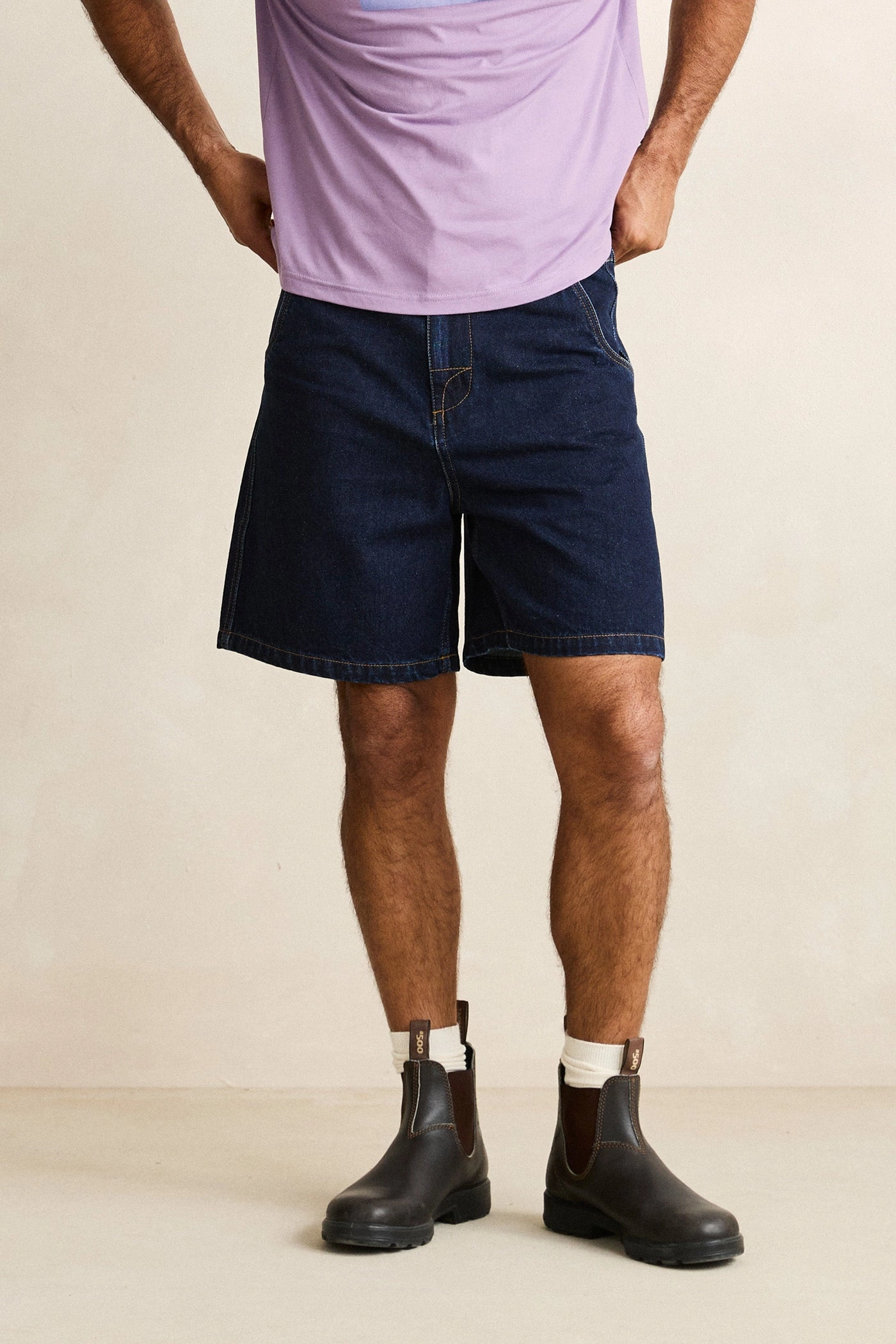 Denim Walkshort Indigo Comfy Style meditation wear