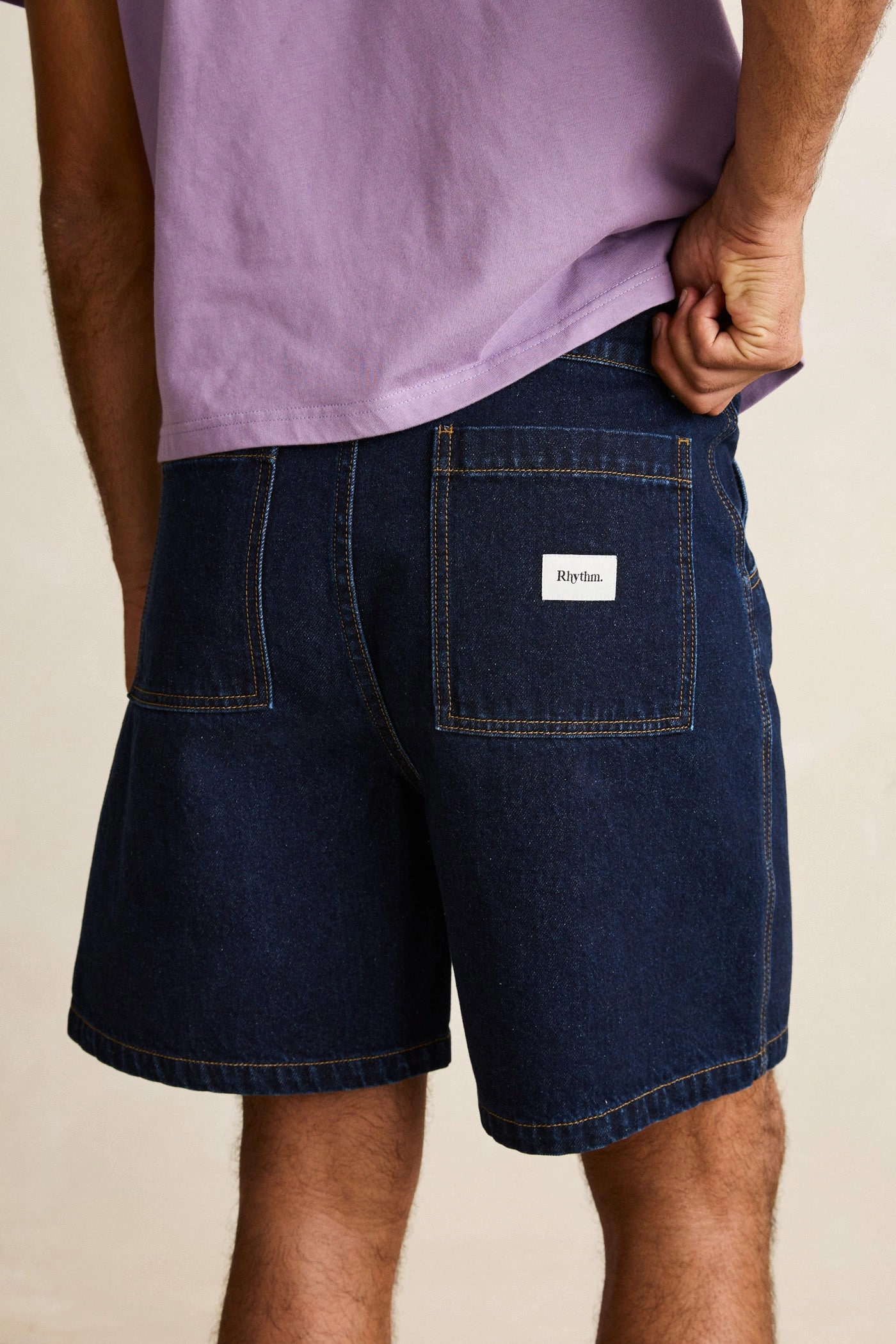 Denim Walkshort Indigo Comfy Waistband Elastic Fit