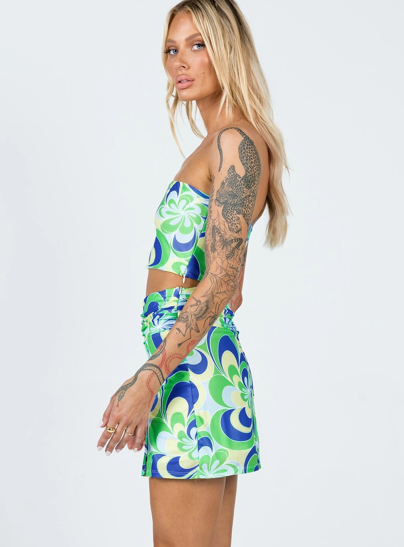 Laser Cut Edges Public Desire Mini Skirt Multi