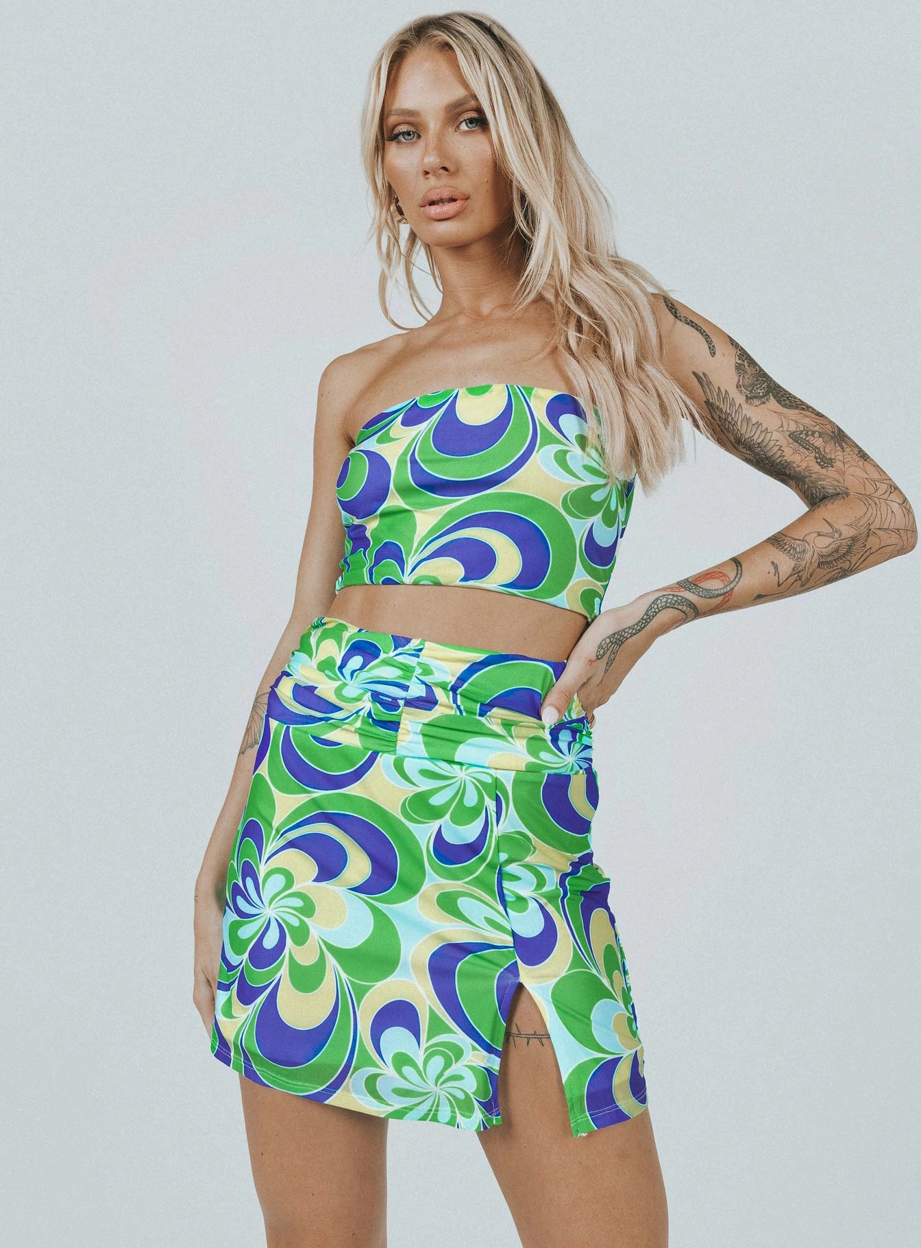 Public Desire Mini Skirt Multi Fresh Detail