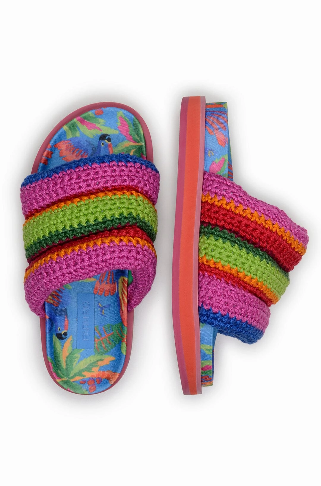 Blue Macaw Crochet Anatomic Slide Sandal Practical Comfortable All