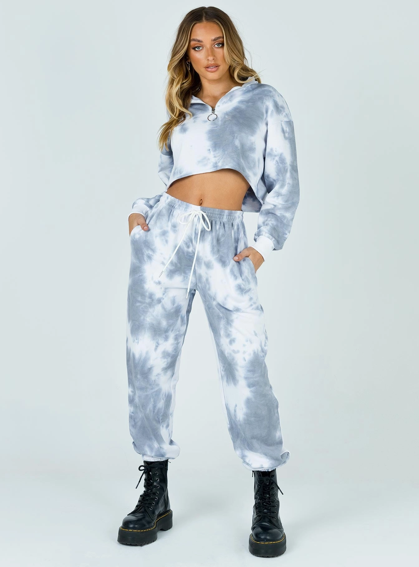 Polyester fabric Rubberized Hem Andre Pants Blue