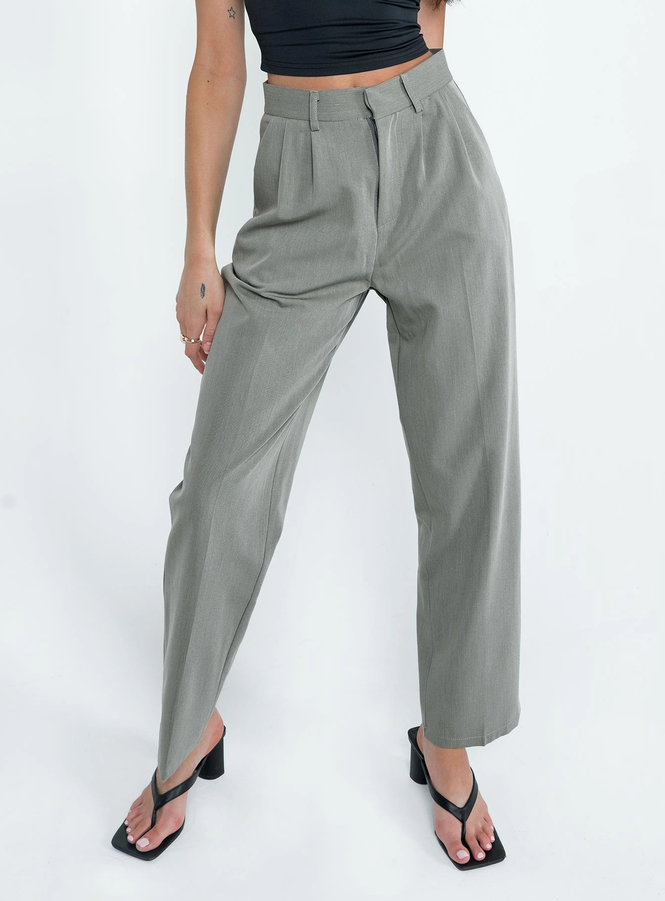 Codi Pants Grey Breathable Mesh Panels Trendy Design