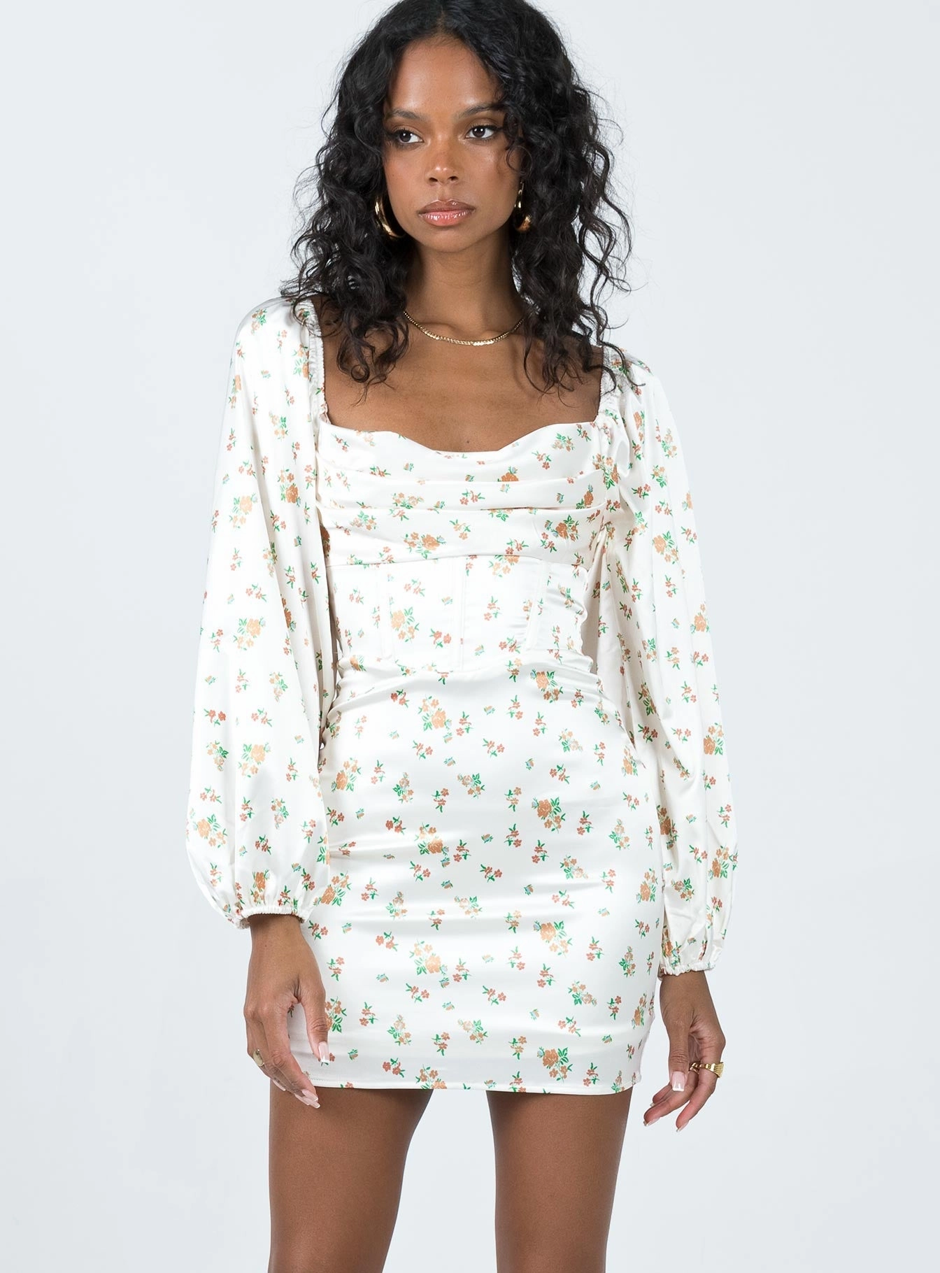 ReversibleStyle Oversized-Fit Lillie Long Sleeve Mini Dress Floral