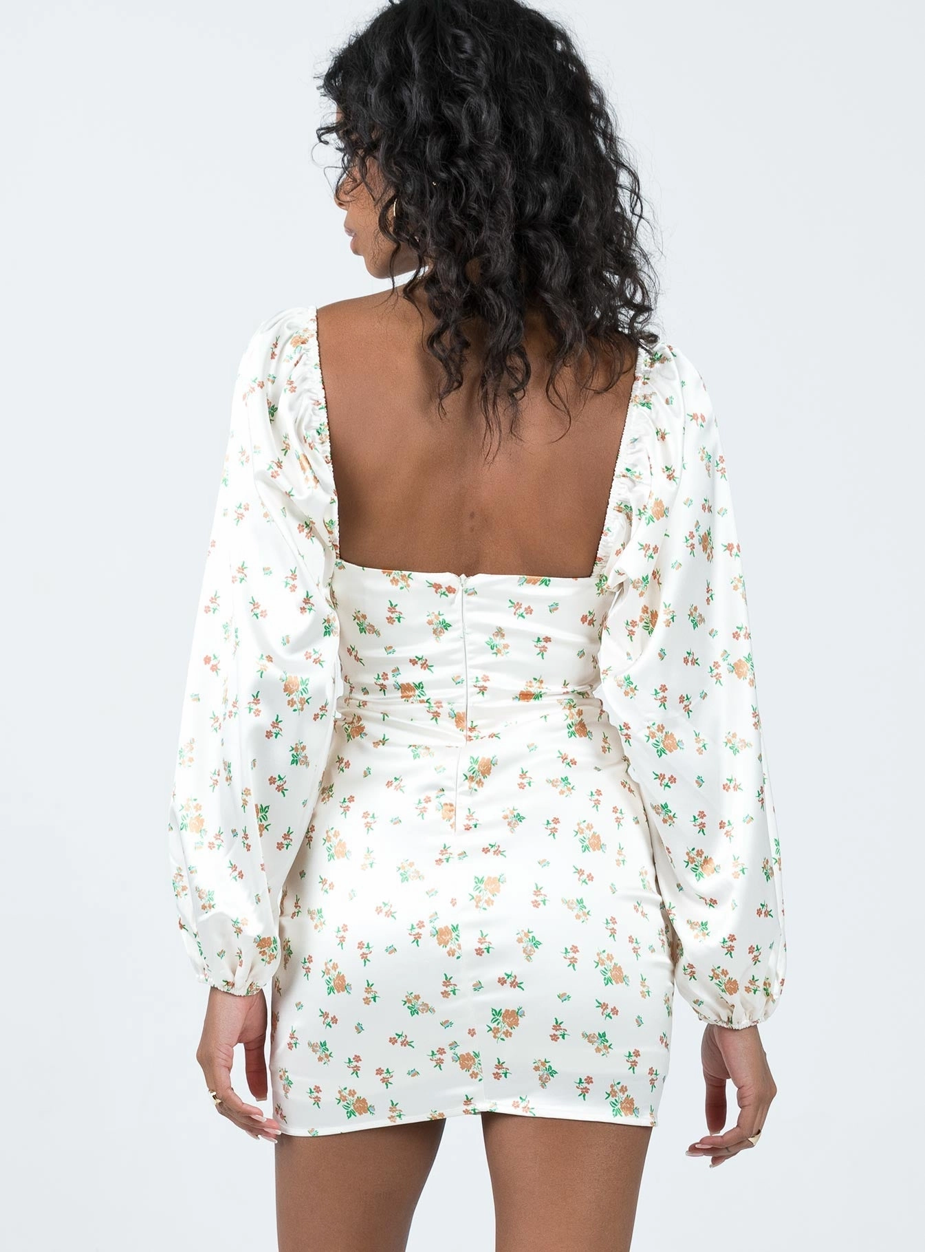 Lillie Long Sleeve Mini Dress Floral Sharp Edge