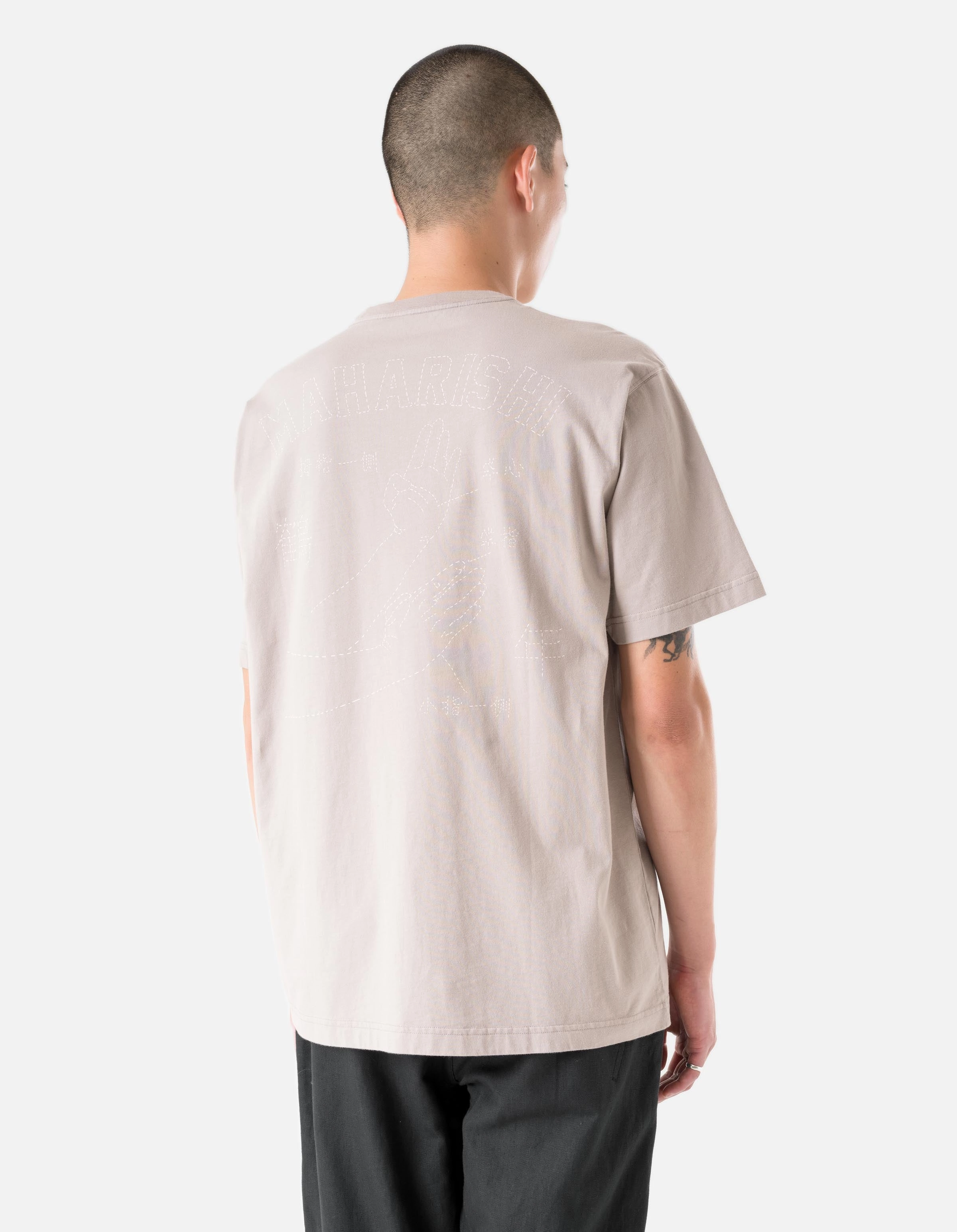 1582 Maha-Paizhi Sashiko S/S T-Shirt Taupe Chill Comfort Look