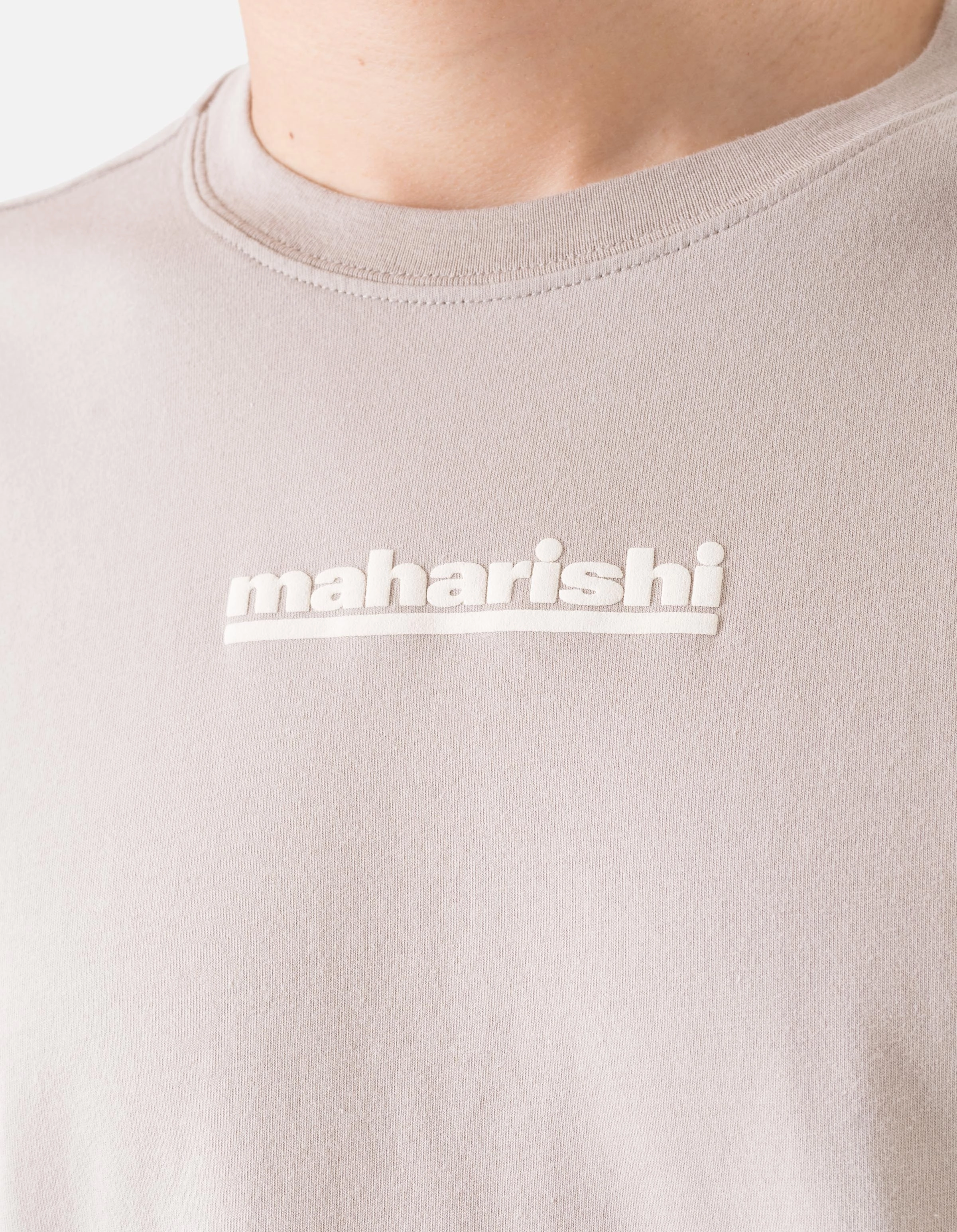 1582 Maha-Paizhi Sashiko S/S T-Shirt Taupe Relaxed fit wear All Purpose Wear